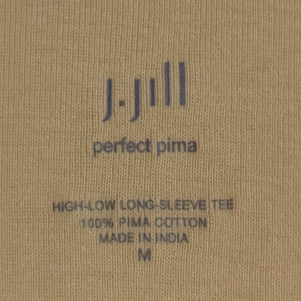 J Jill Perfect 100% Pima Cotton High-Low Long Sleeve Tee Butter Yellow Size M - Picture 2 of 6
